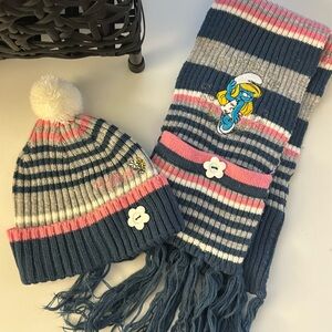 ORIGINAL MARINES Toddler Smurfette Hat and Scarf Set